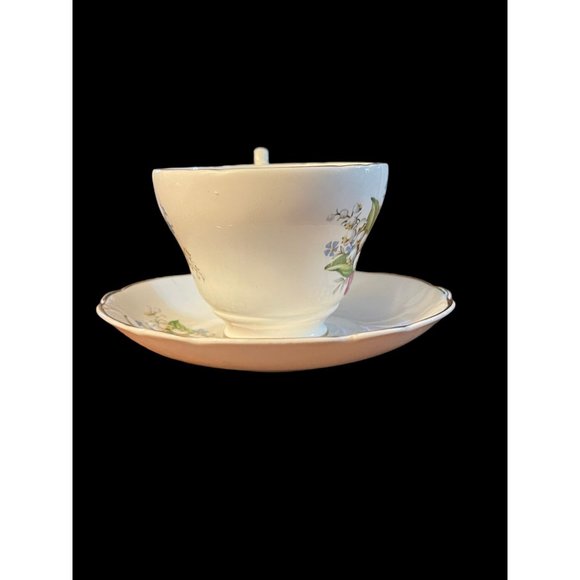 VTG Regency English Bone China Lily of Valley Floral Tea Cup & Saucer Gold Trim - Picture 3 of 9